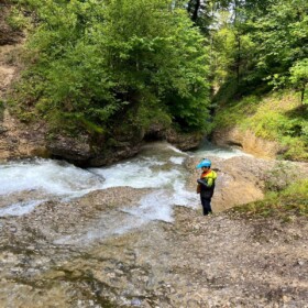 Normalerweise kann man hier baden - Bild mit Hochwasserstand